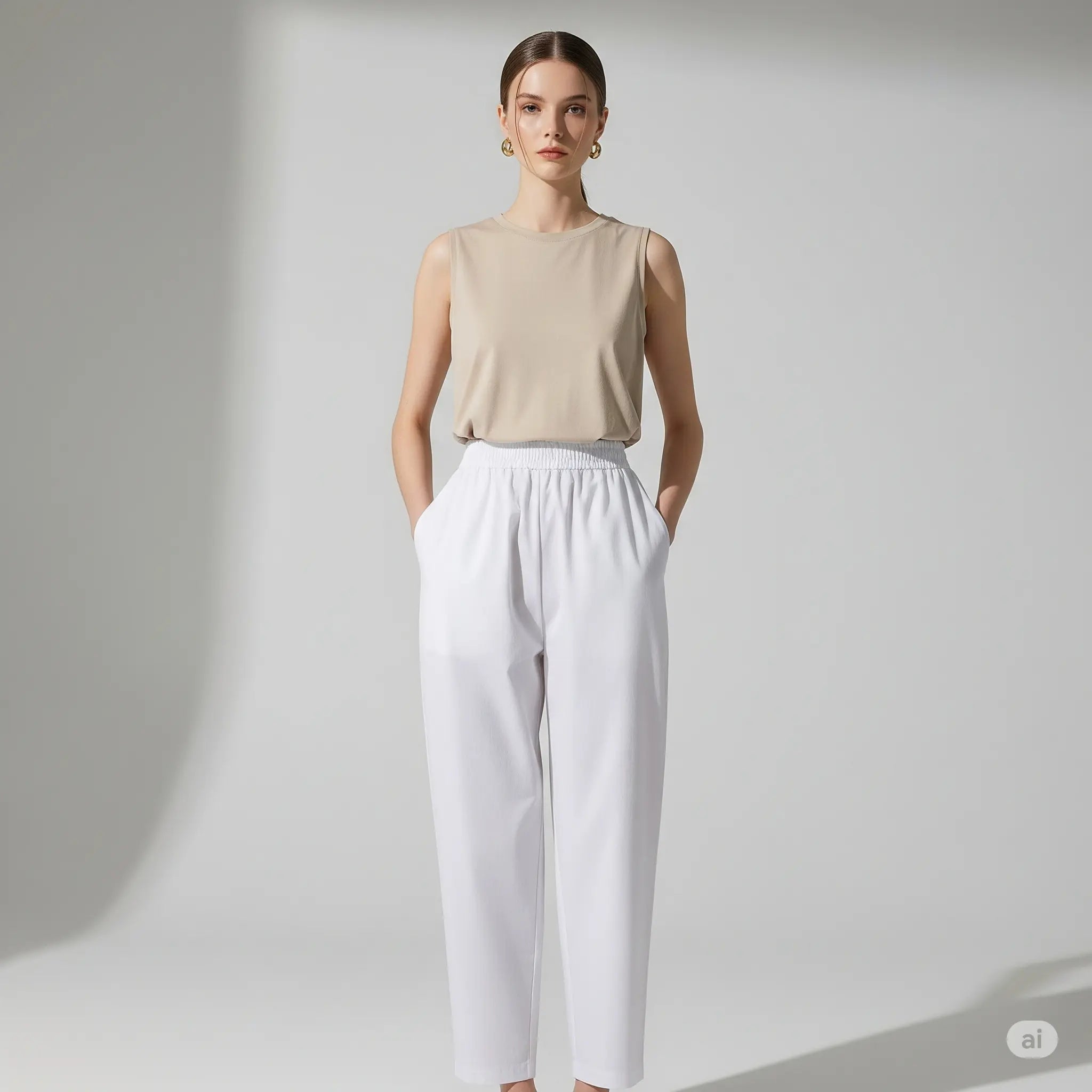 Cigarette Shape cotton Trouser/Bottom