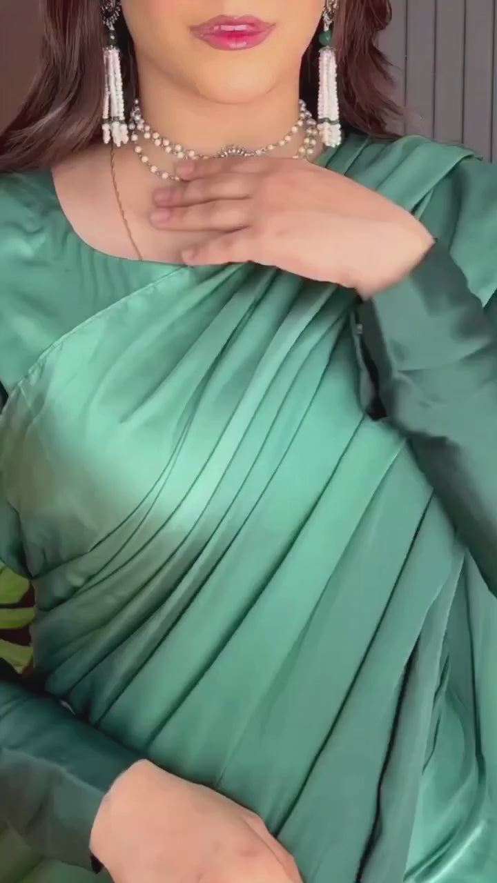 SILK Saree Bottle Green